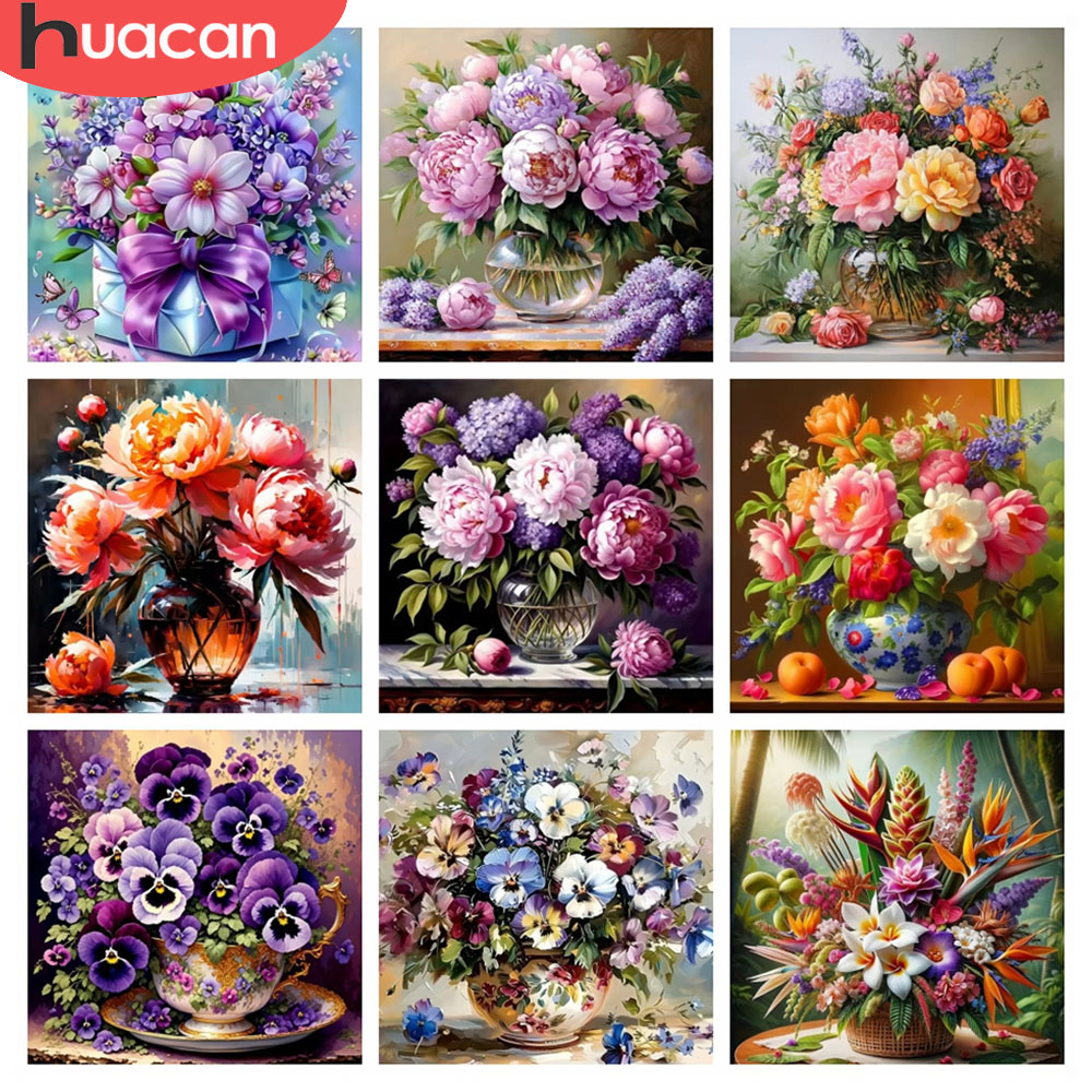 Resin Art Wallpaper - HUACAN 5D Diamond Mosaic Lukisan Bunga