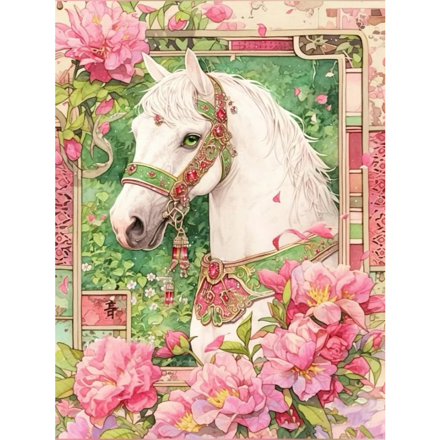 Lukisan Berlian Kuda Putih den - Resin Art Work ulasan dan harga